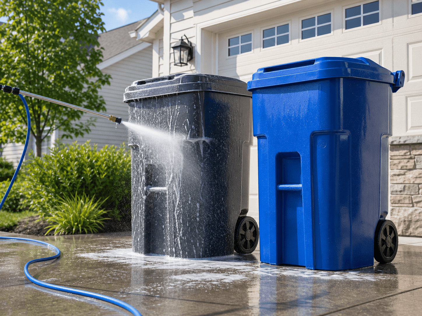 Trash Can Cleaning service by Shine & Spray